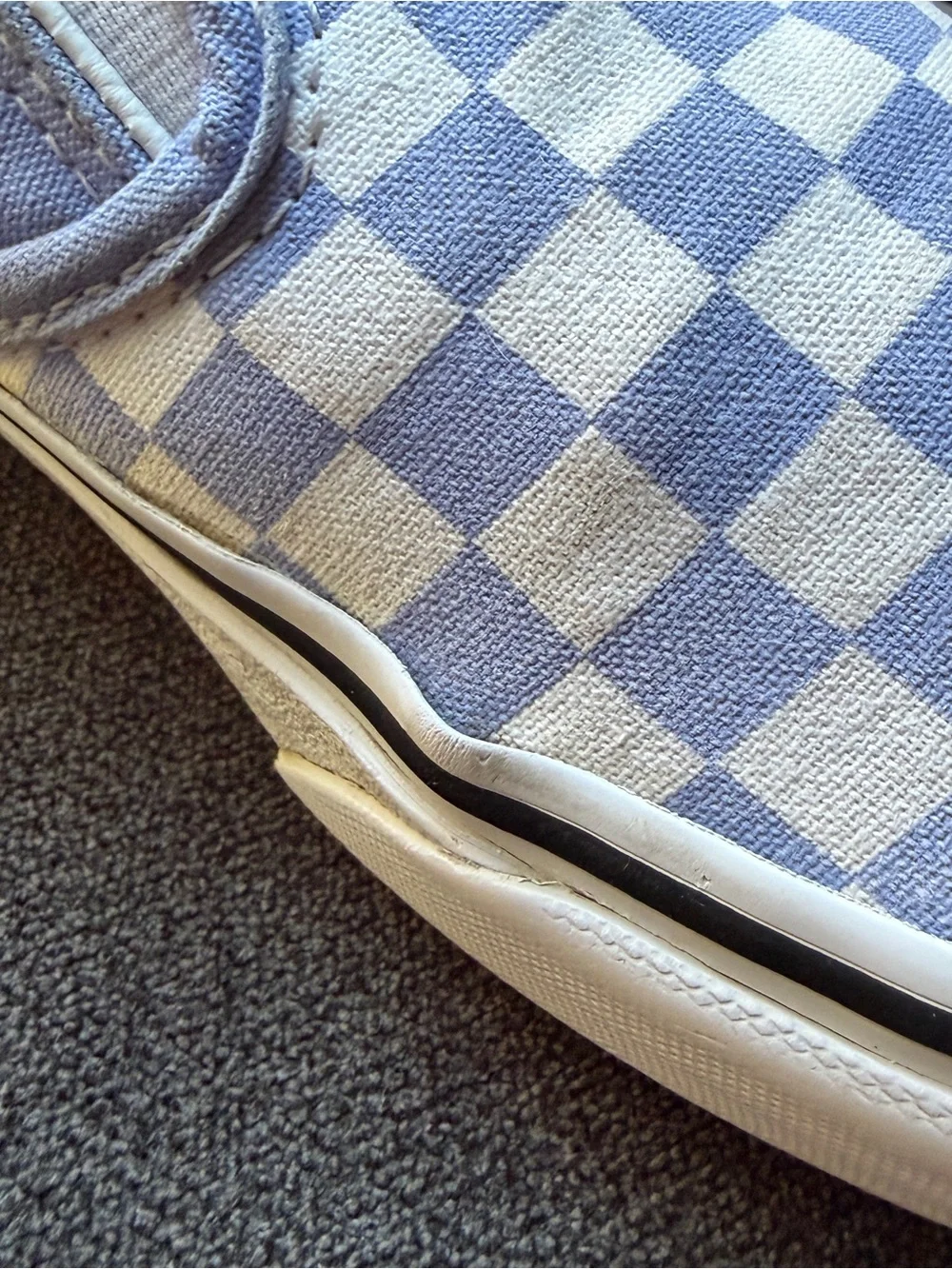 Vans Classic Slip-On Checkerboard Lavender White Canvas Sneakers Women's 7